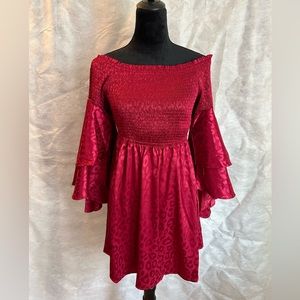 Jodifel red animal print evening mini dress. Size small NWT